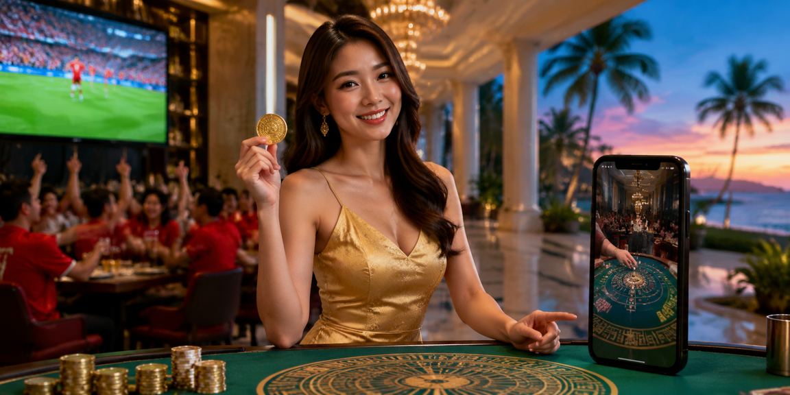 Khung cảnh chơi baccarat tại sòng bài trực tuyến với môi trường Việt Nam